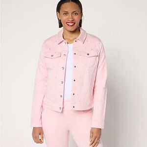 Quacker Factory Light Pink Jean Jacket